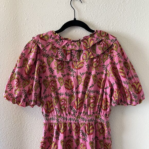 Rahi Mini Dress Sz XS Amber Dress Floral Print Puff Sleeve Ruffle Romantic Boho - Picture 10 of 16